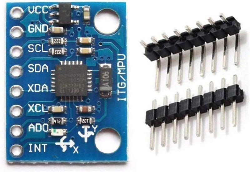 hiBCTR 3 Pieces of GY-521 MPU-6050 MPU6050 3-Axis Accelerometer Gyroscope Modules, 6 DOF 6-Axis Accelerometer Gyroscope Sensor Modules with 16-bit AD Converter for Data Output, IIC/I2C, suitable for Arduino. - Image 2